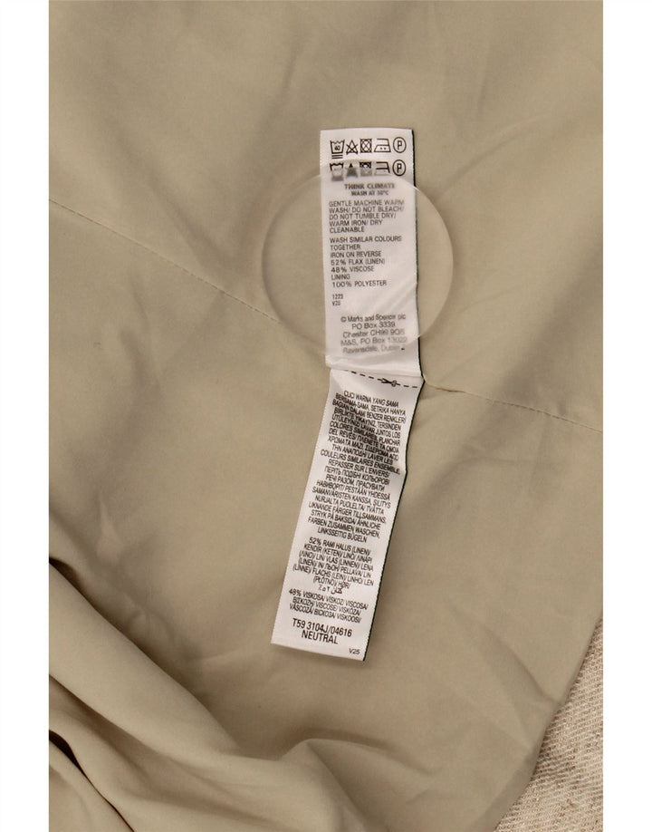 MARKS & SPENCER Offene Damen-Blazerjacke UK 20 2XL Beige Leinen