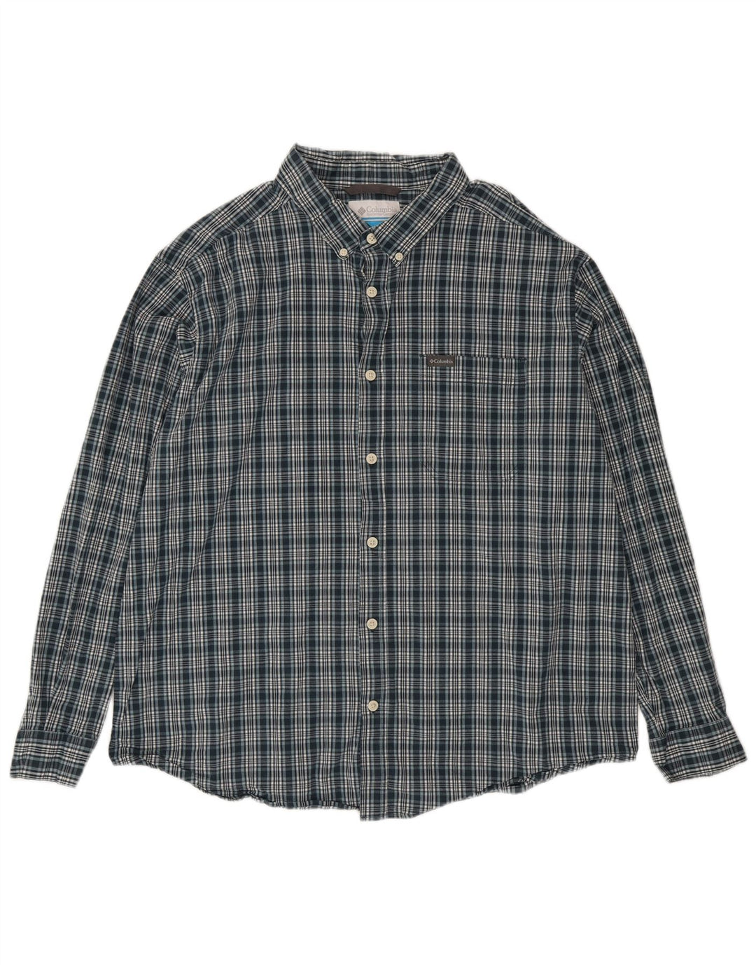 Columbia Herrenhemd 2XL grün kariert Baumwolle