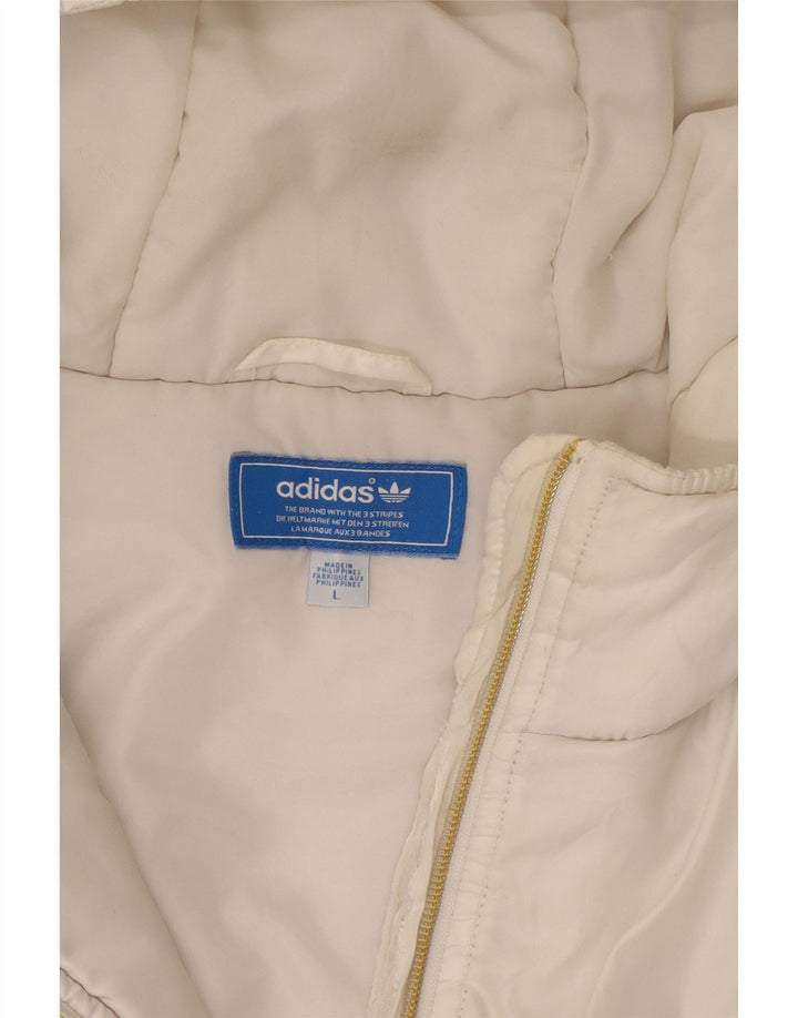 Adidas Herren Kapuzen-Bomberjacke UK 40 Large Weiß
