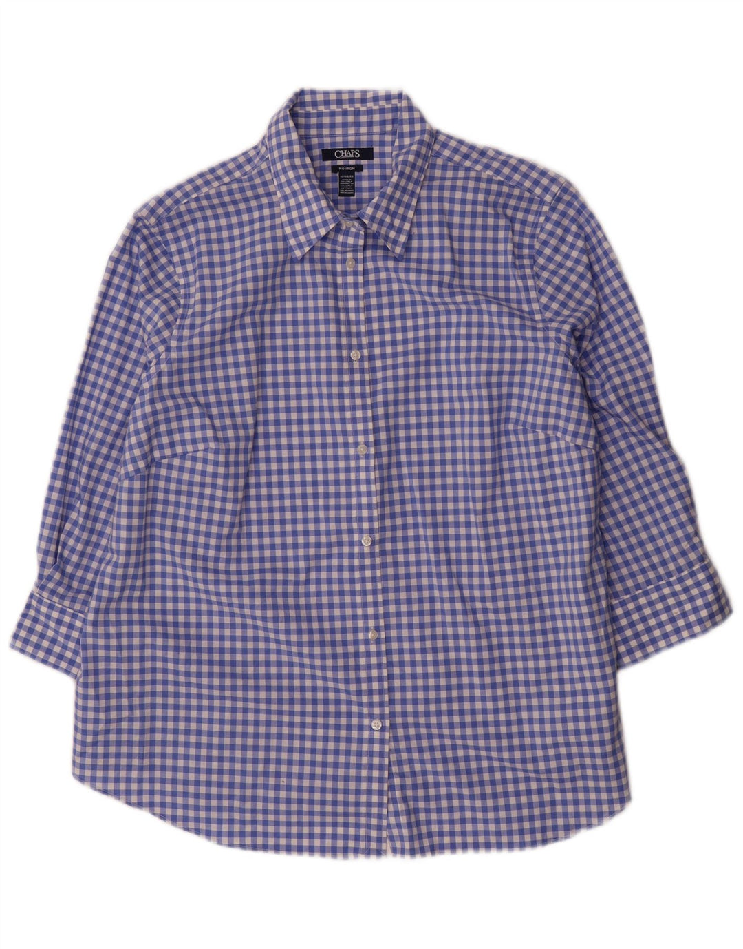 Chaps Damenhemd UK 18 XL, blaue Gingham-Baumwolle