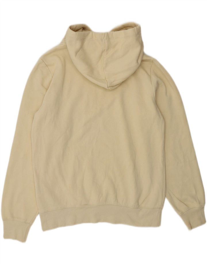 CHAMPION Womens Graphic Hoodie Pullover UK 14 Mittelbeige Baumwolle