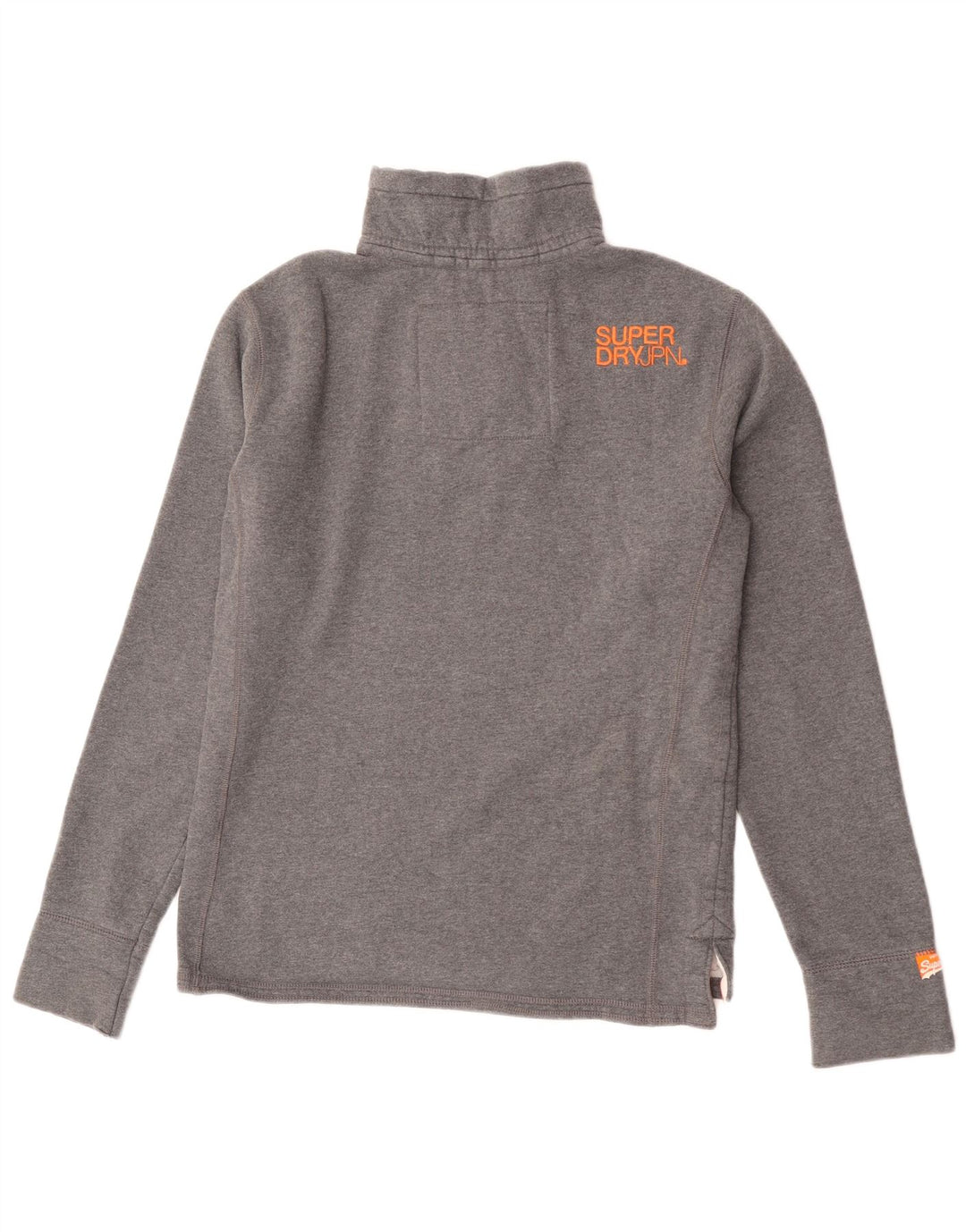 Superdry Herren-Sweatshirt mit Knopfkragen aus mittelgrauer Baumwolle