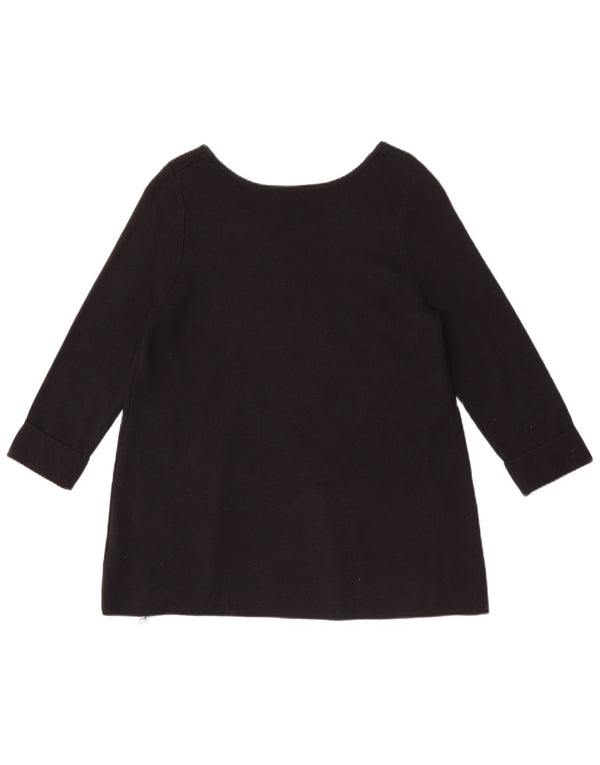 Marks & Spencer Damen-Top, 3/4-Ärmel, UK-Größe 16, Größe L, schwarze Viskose