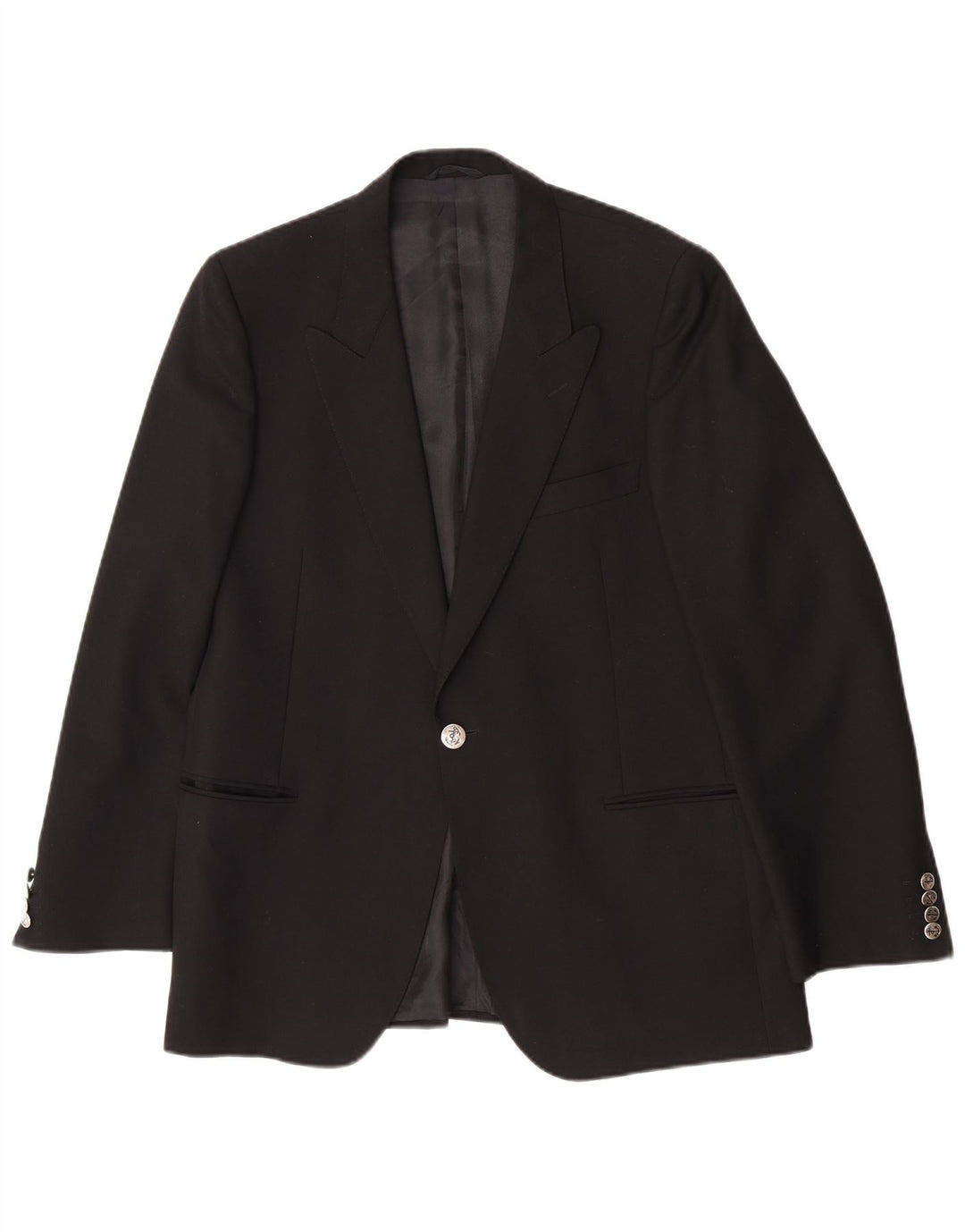 San Remo Herren-Blazer mit 1 Knopf, IT 54, 2XL, Schwarz, Schurwolle, klassisch