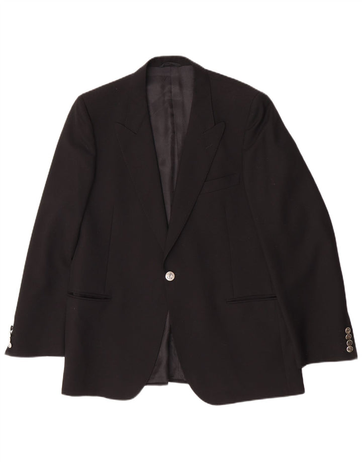San Remo Herren-Blazer mit 1 Knopf, IT 54, 2XL, Schwarz, Schurwolle, klassisch