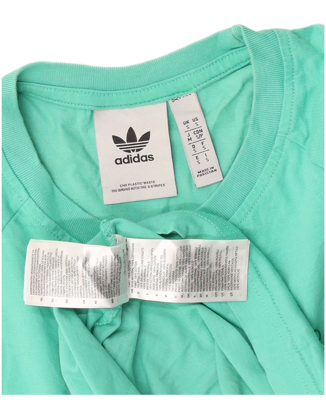 Adidas Herren Grafik T-Shirt Top Small Türkis Baumwolle