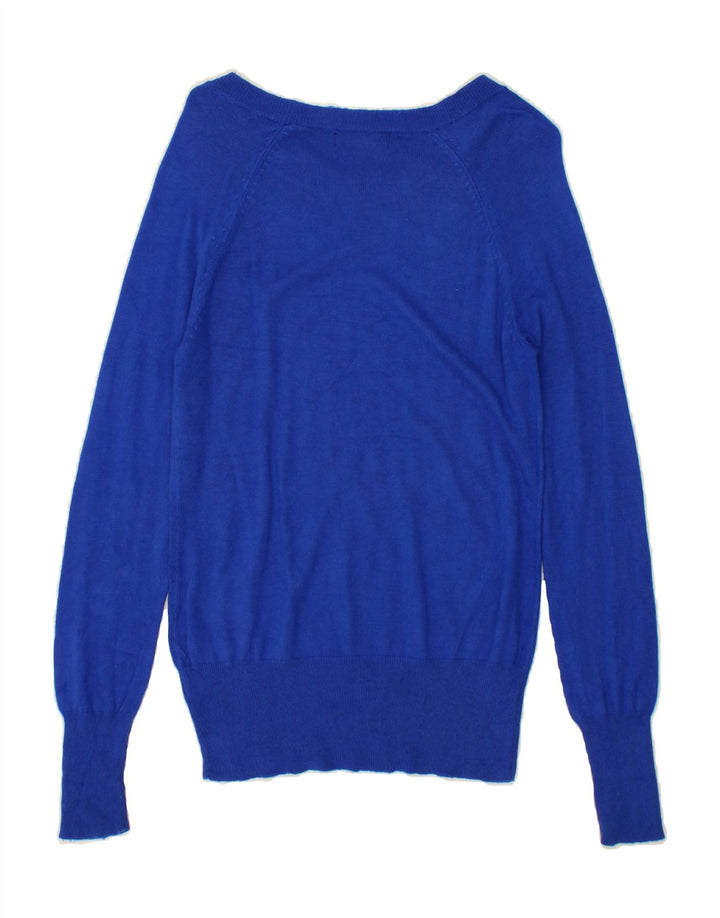 MOSSIMO Womens Boat Neck Jumper Sweater UK 12 Medium Blue Wool Vintage Mossimo and Second-Hand Mossimo from Messina Hembry 