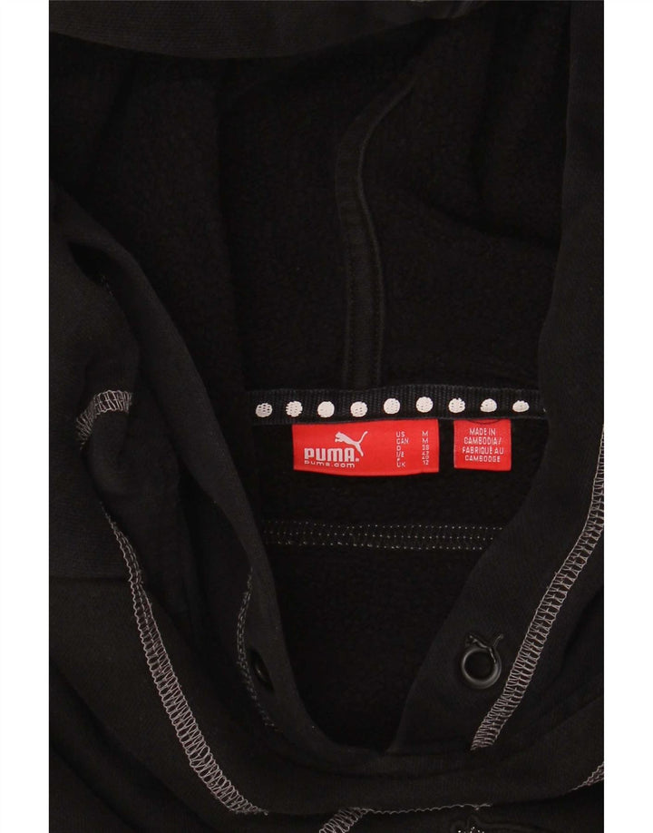 Puma Damen Graphic Hoodie Pullover UK 12 Medium Schwarz