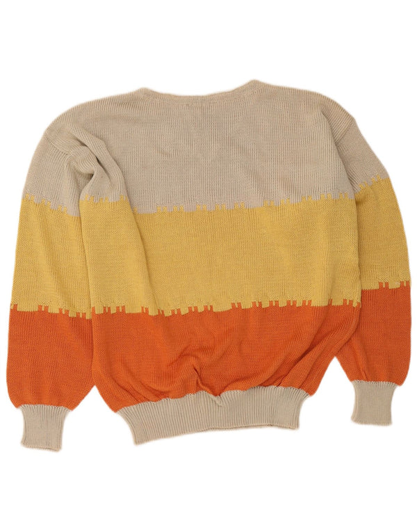 I Maschi Damen-Pullover mit U-Boot-Ausschnitt IT 48 XL Mehrfarbiger Farbblock