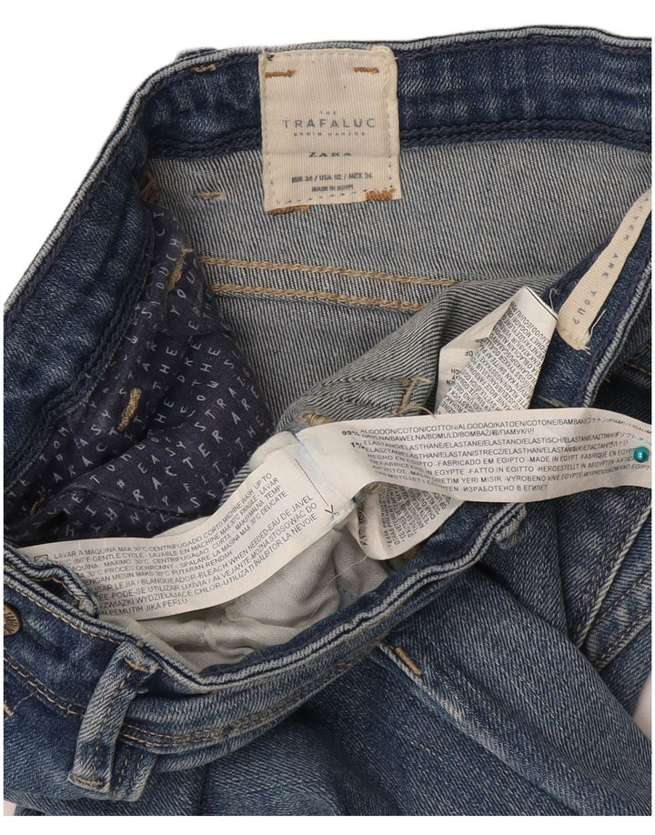 Zara Damen Schlagjeans EU 34 2XS W24 L37 Blaue Baumwolle