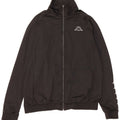 Kappa Herren-Trainingsanzug mit grafischem Oberteil, groß, aus schwarzem Polyester