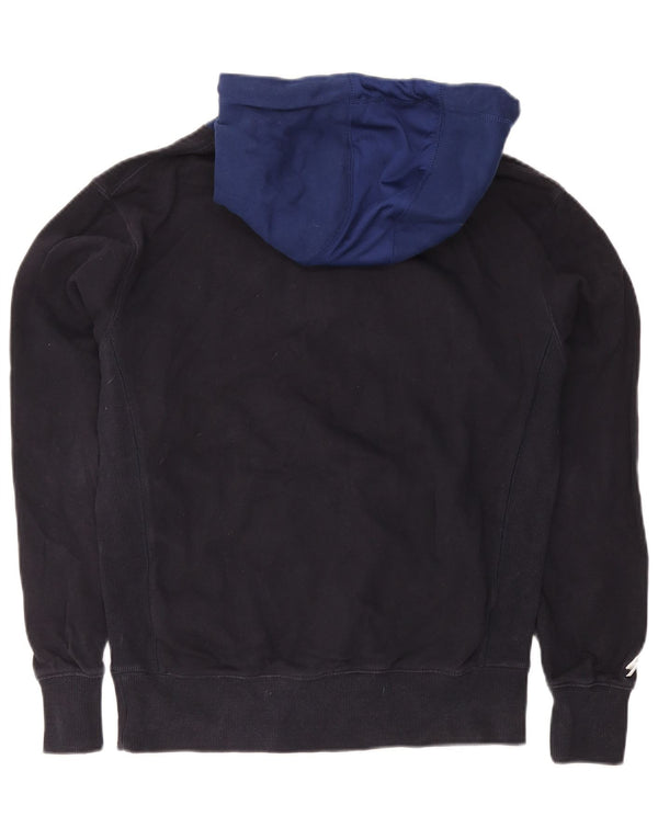 Superdry Mens Graphic Hoodie Jumper Small Navy Blue Colourblock Cotton