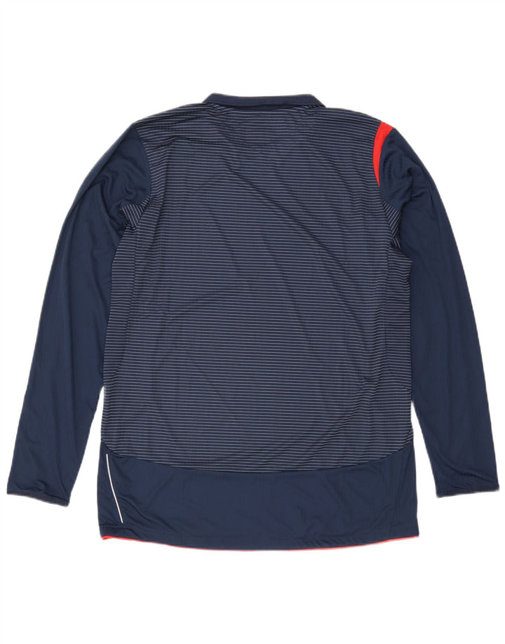 Umbro Herren-Oberteil, langärmelig, mittelblau, gestreift, Polyester
