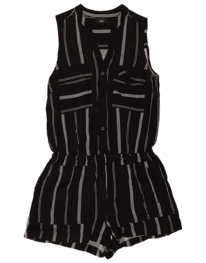 Mossimo Damen Ärmelloser Playsuit UK 6 XS Schwarz gestreift Rayon