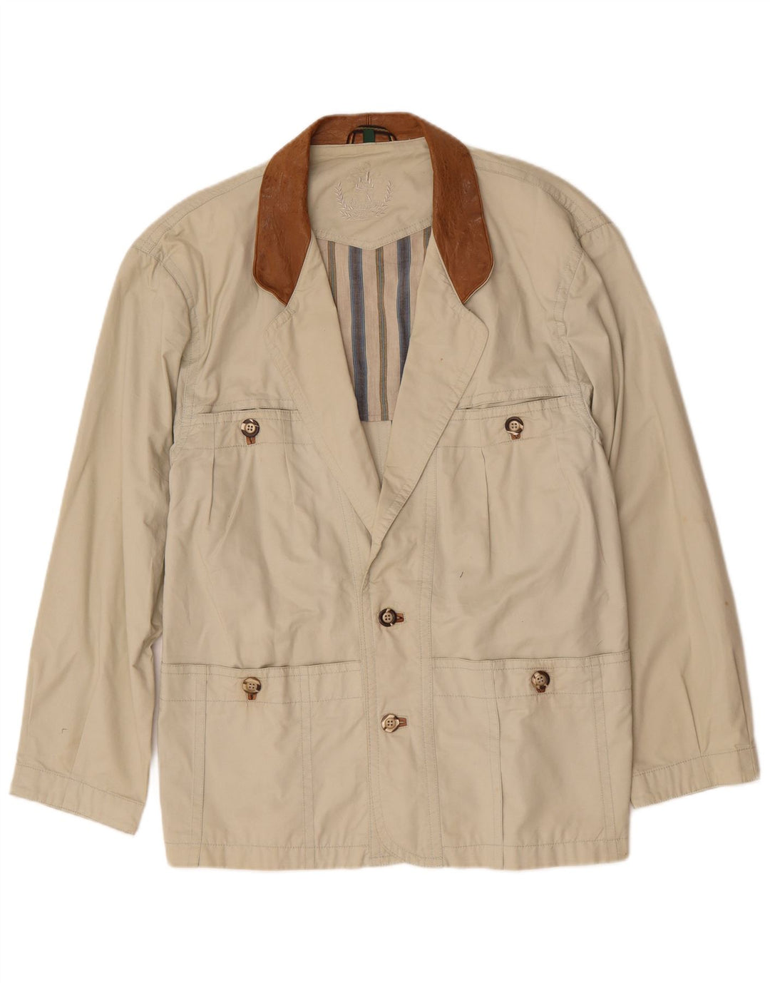 Vintage Herren Utility Jacke UK 40 Große Beige Baumwolle