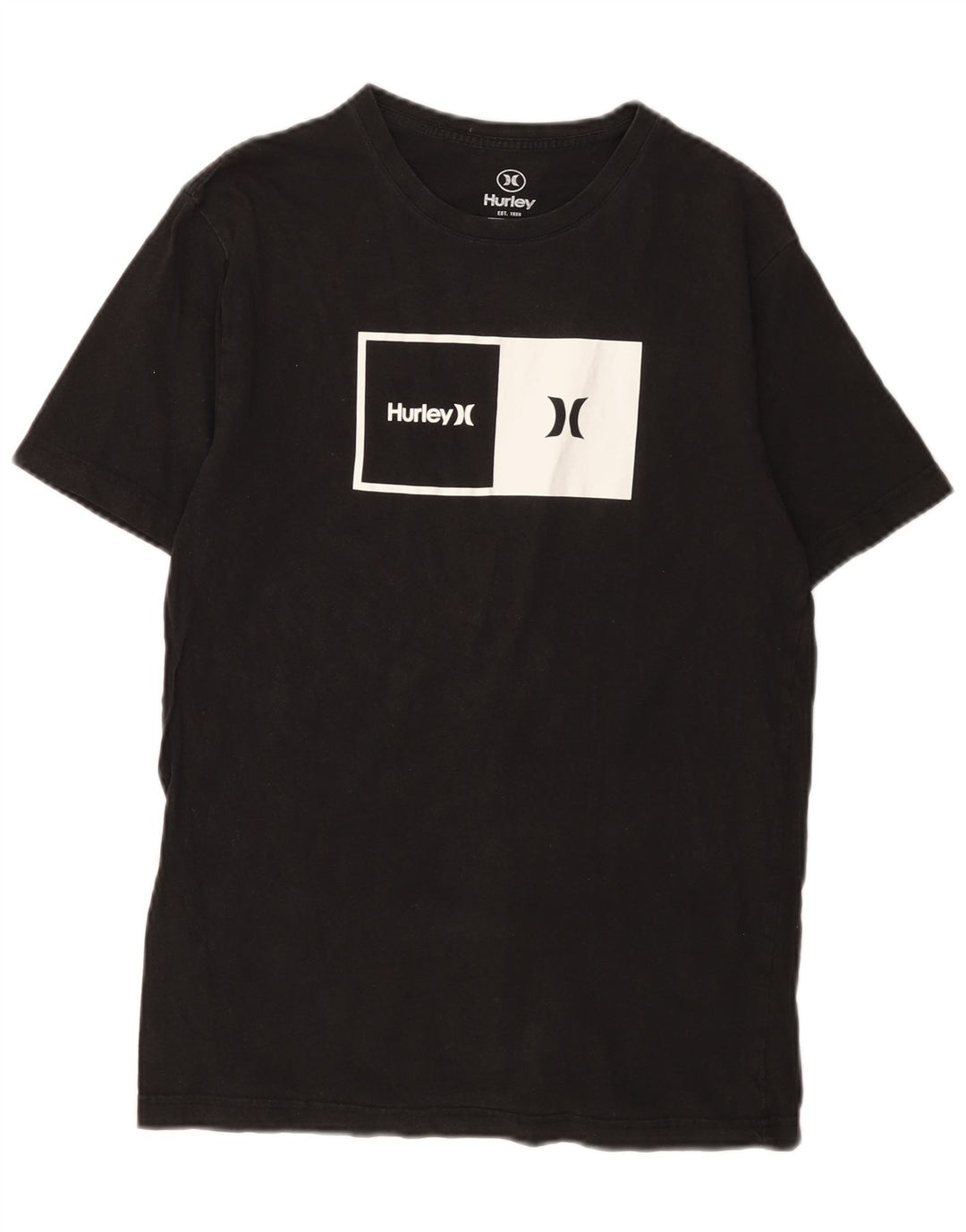 Hurley Herren-T-Shirt mit Grafik, Größe S, schwarze Baumwolle