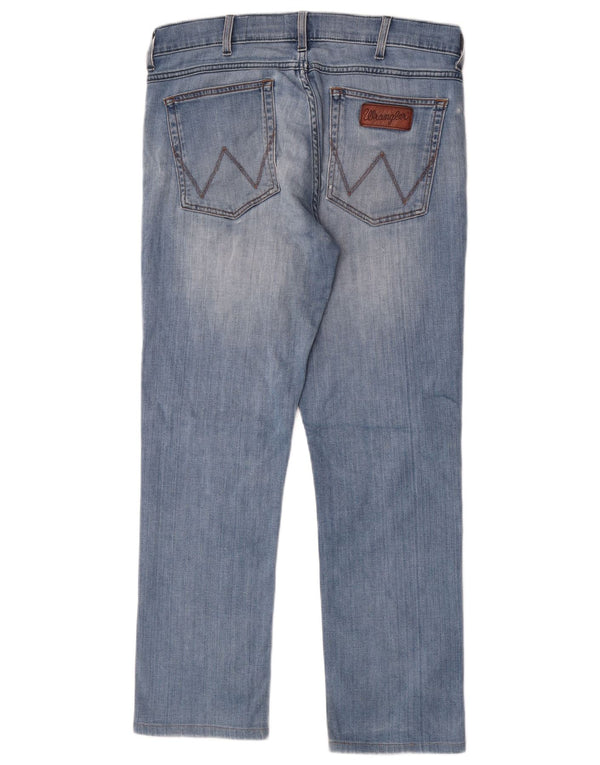 Wrangler Mens Greensboro Straight Jeans W32 L29 Blue Cotton