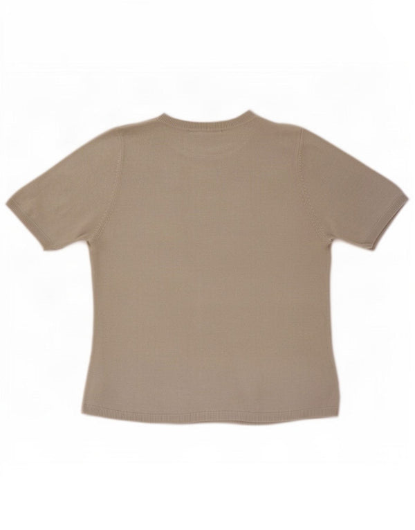 Marks & Spencer Damen Kurzarmblusenoberteil UK 14 Large Grau gepunktet