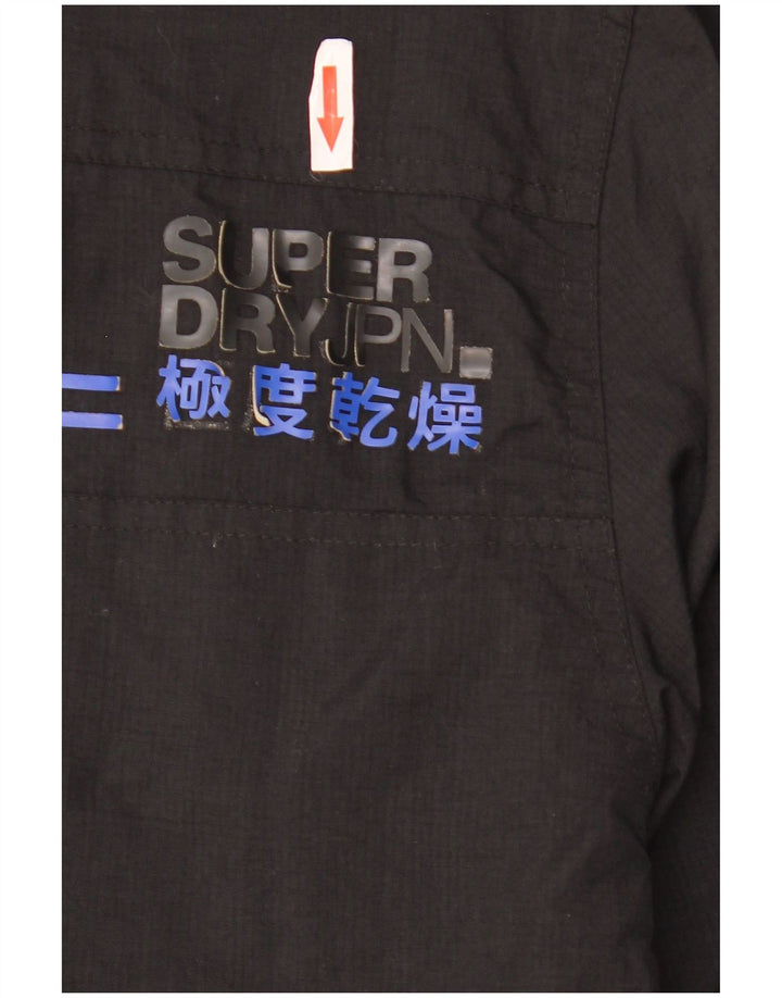 SUPERDRY Herren The Wind Attacker Graphic Regenjacke UK 44 2XL Schwarzes Nylon