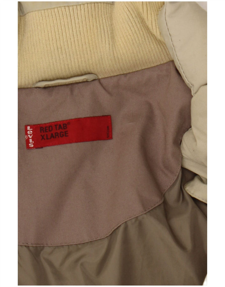 Levi's Herren Wattierte Jacke UK 42 XL Beige Baumwolle