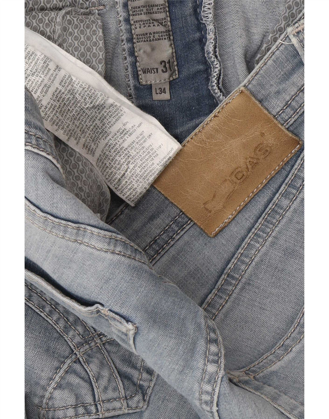 Gas Herren Slim Jeans W31 L29 Blaue Baumwolle