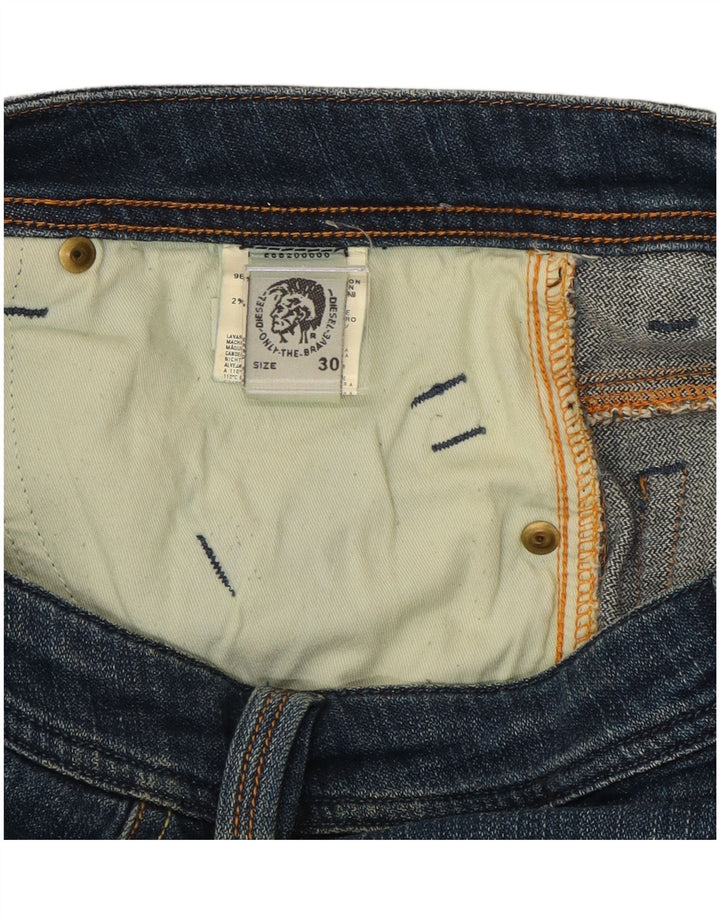 Diesel Herren Straight Jeans W30 L33 Blaue Baumwolle