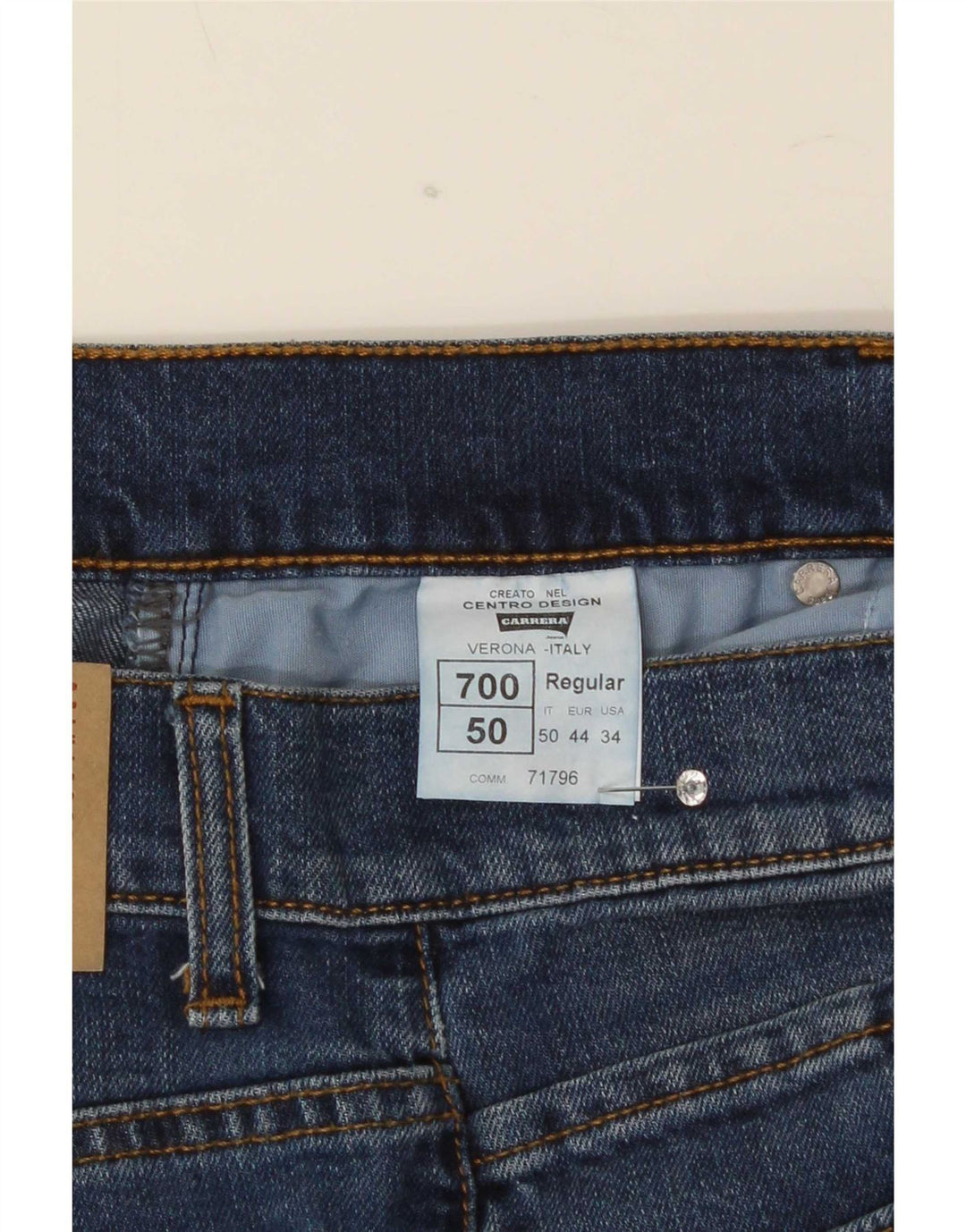 Carrera Herren 700 Straight Jeans W34 L30 Blaue Baumwolle