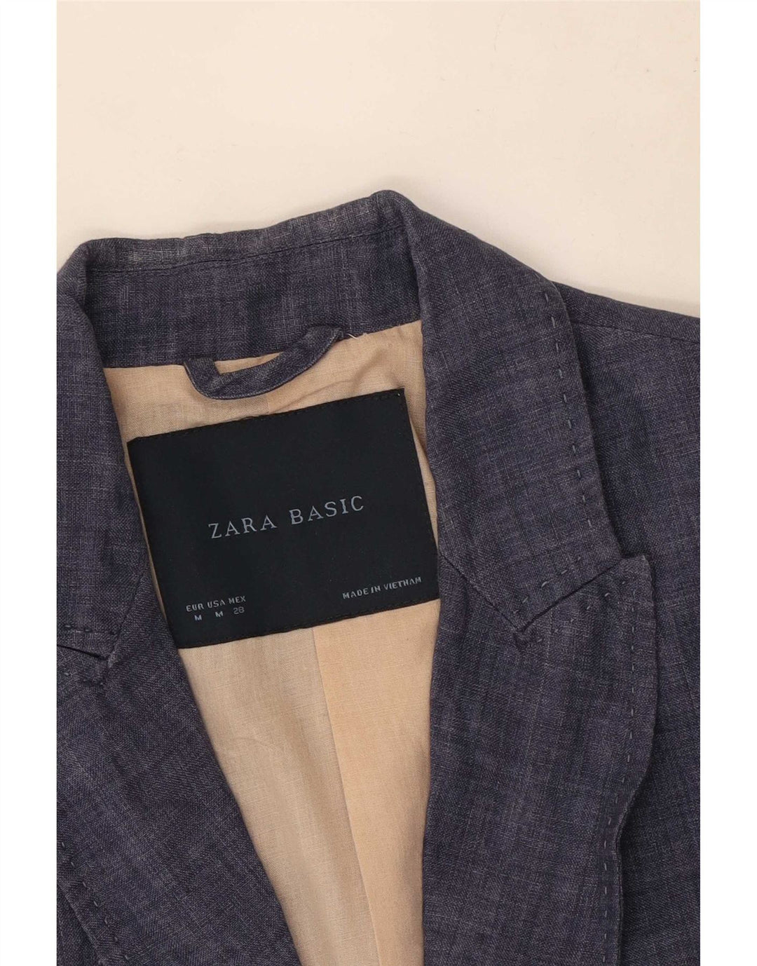 Zara Damen 1-Knopf-Blazerjacke UK 12 Mittelmarineblau