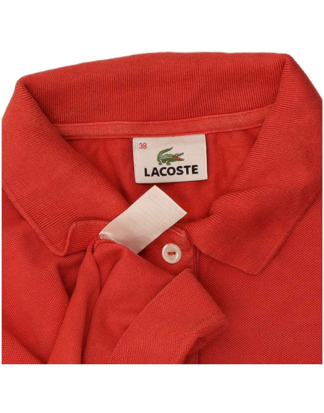 Lacoste Damen Poloshirt Größe 38 Mittelrote Baumwolle