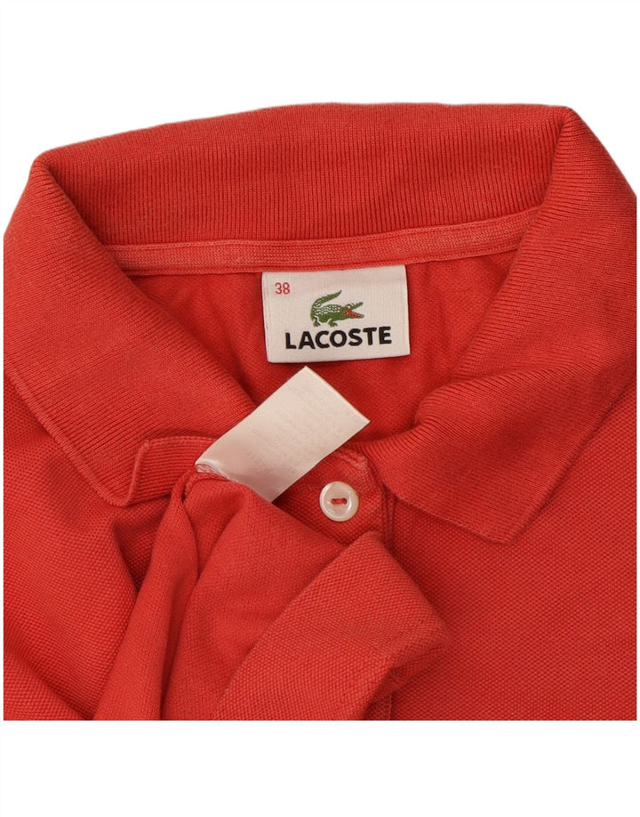 Lacoste Damen Poloshirt Größe 38 Mittelrote Baumwolle