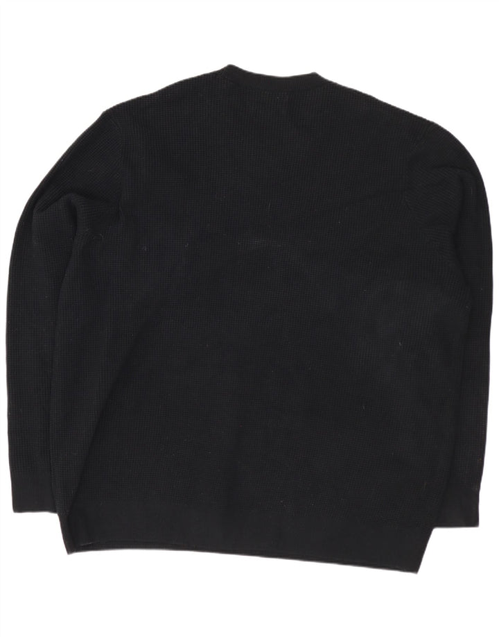 Marks & Spencer Herren-Pullover mit Rundhalsausschnitt, 3XL, schwarze Baumwolle