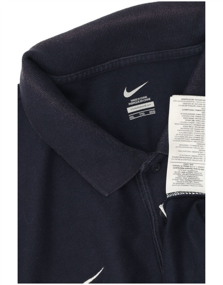 Nike Herren Poloshirt 2XL Marineblau Baumwolle