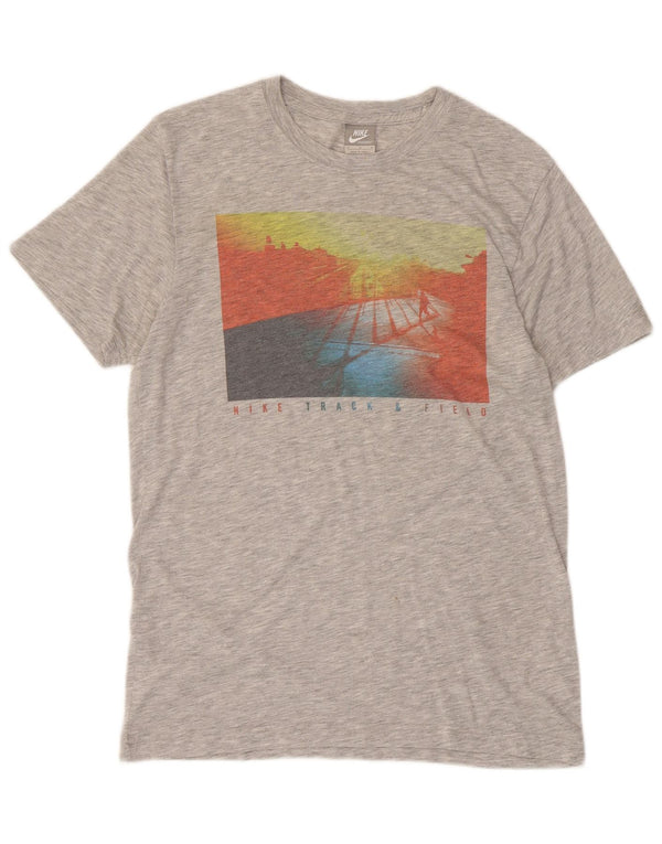 Nike Herren-T-Shirt mit Grafik, mittelgrau meliertes Polyester