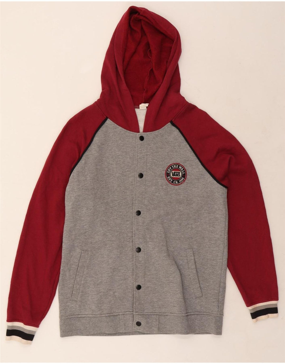 Vans Herren-Trainingsanzug mit Kapuze, Jacke, Größe S, Rot, Colourblock-Baumwolle