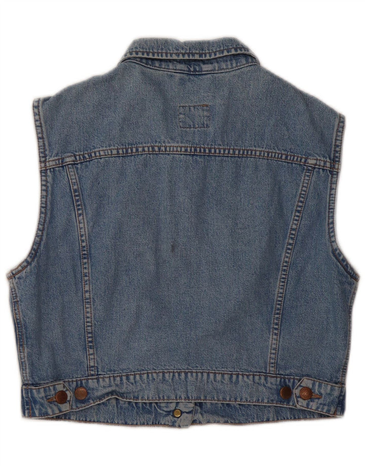 PIONEER Damen Crop Denim Gilet UK 14 Mittelblaue Baumwolle