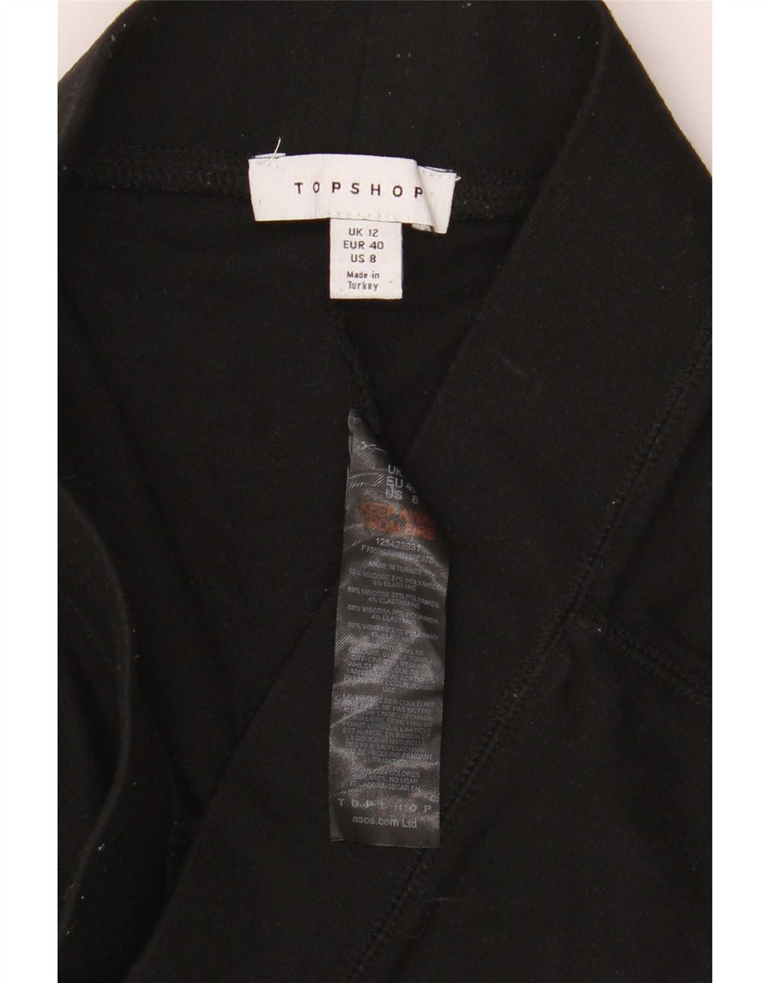 Topshop Damen Leggings UK 12 Mittelschwarze Viskose