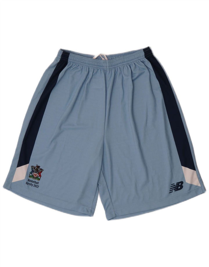 New Balance Herren-Sportshorts, klein, blaues Farbblock-Polyester