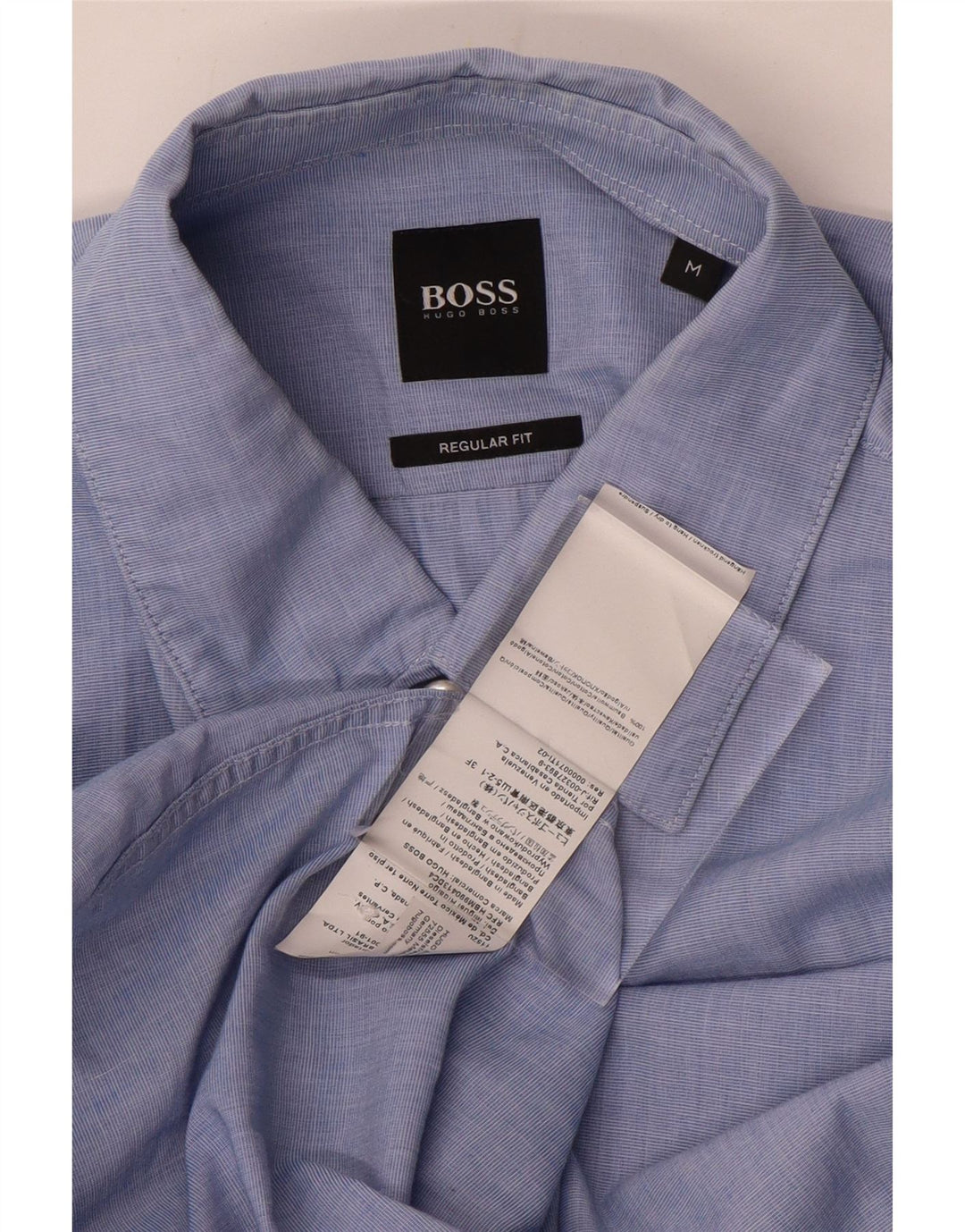 Hugo Boss Herren-Hemd mit normaler Passform, mittelblaue Baumwolle