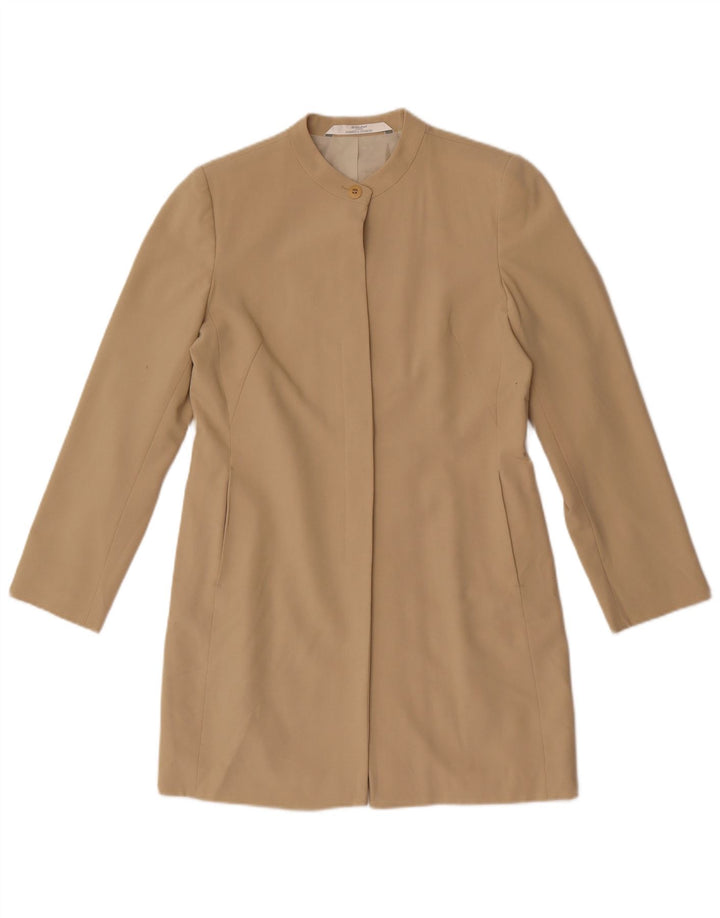 Marks & Spencer Damen Longline Blazer Jacke UK 8 Small Beige Polyester