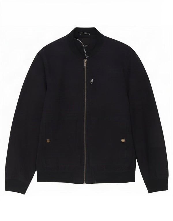 Ted Baker Mens Bomber Jacket Size 6 2XL Navy Blue Polyester