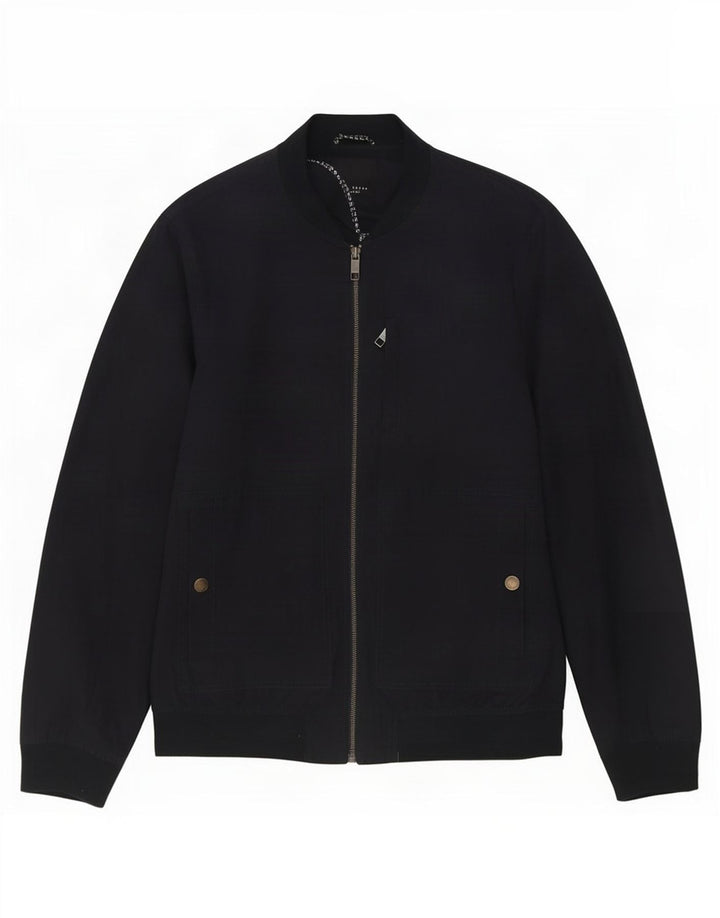 Ted Baker Herren Bomberjacke Größe 6 2XL Marineblaues Polyester