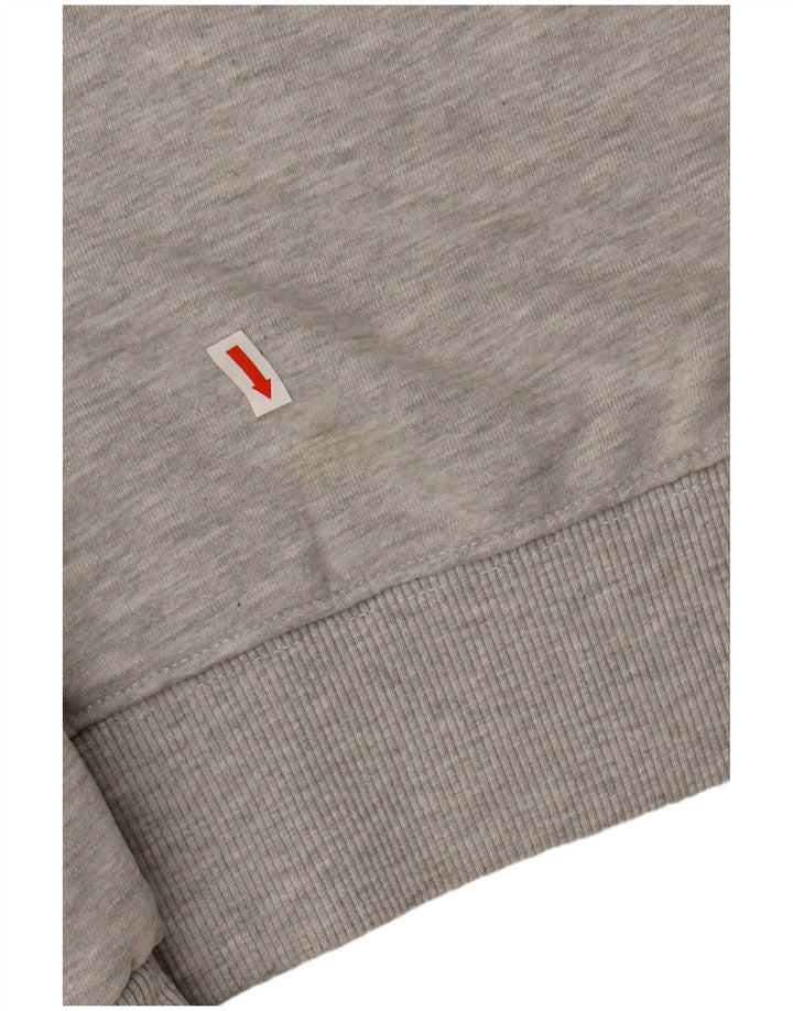 Superdry Herren Grafik-Sweatshirt-Pullover aus mittelgrau gesprenkelter Baumwolle