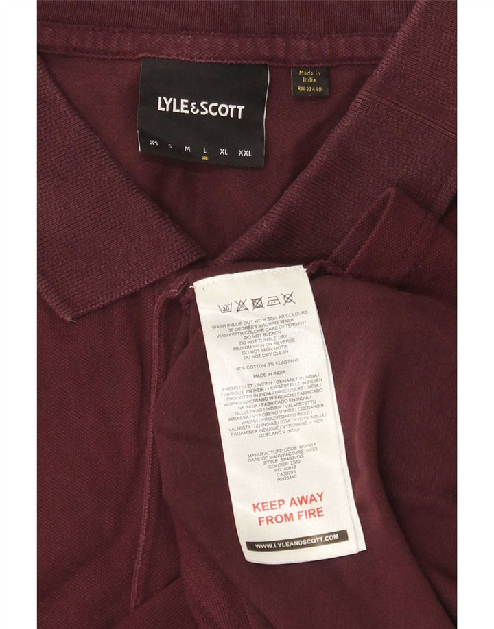 Lyle & Scott Herren-Poloshirt, groß, Burgunderrot, Baumwolle