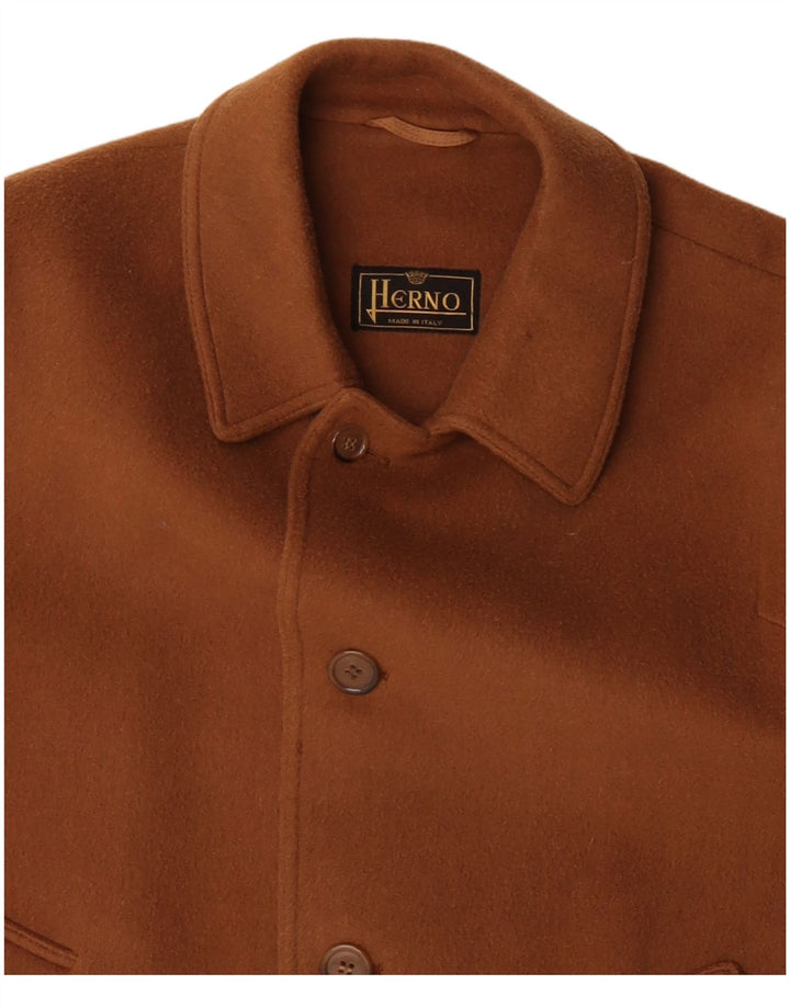 Herno Herrenmantel EU 50 Large Beige Wolle