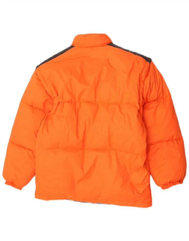 Vintage Herren Skijacke mit Kapuze IT 48 Mittelorange Polyester