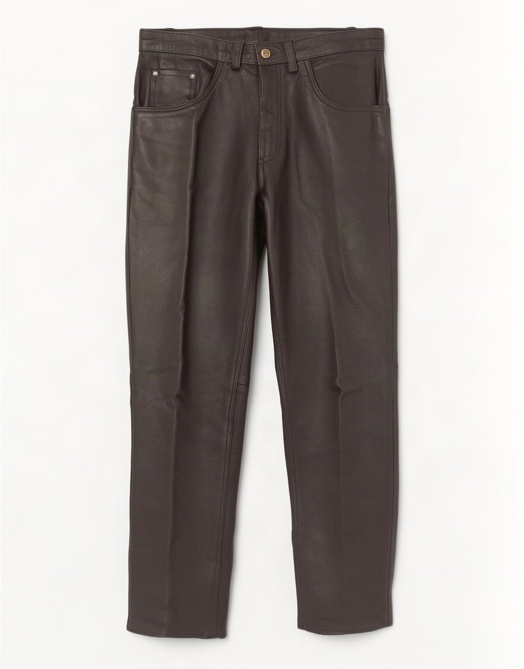 Vintage Herren gerade Lederhose W34 L31 Schwarz