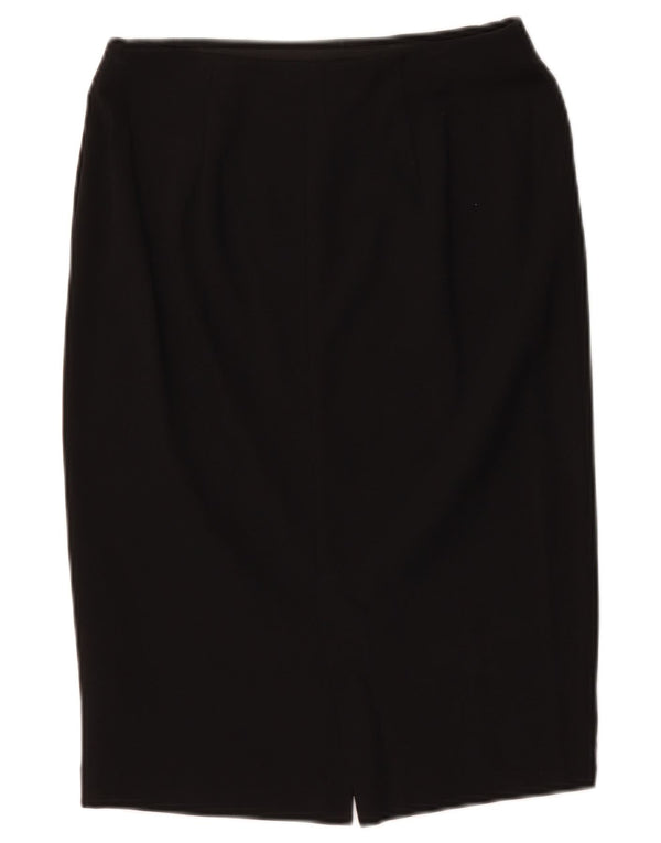 Marks & Spencer Damen Bleistiftrock UK 8 Small W27 Schwarze Viskose