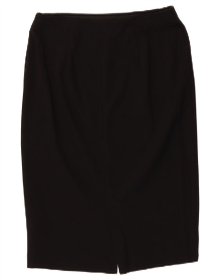 Marks & Spencer Damen Bleistiftrock UK 8 Small W27 Schwarze Viskose