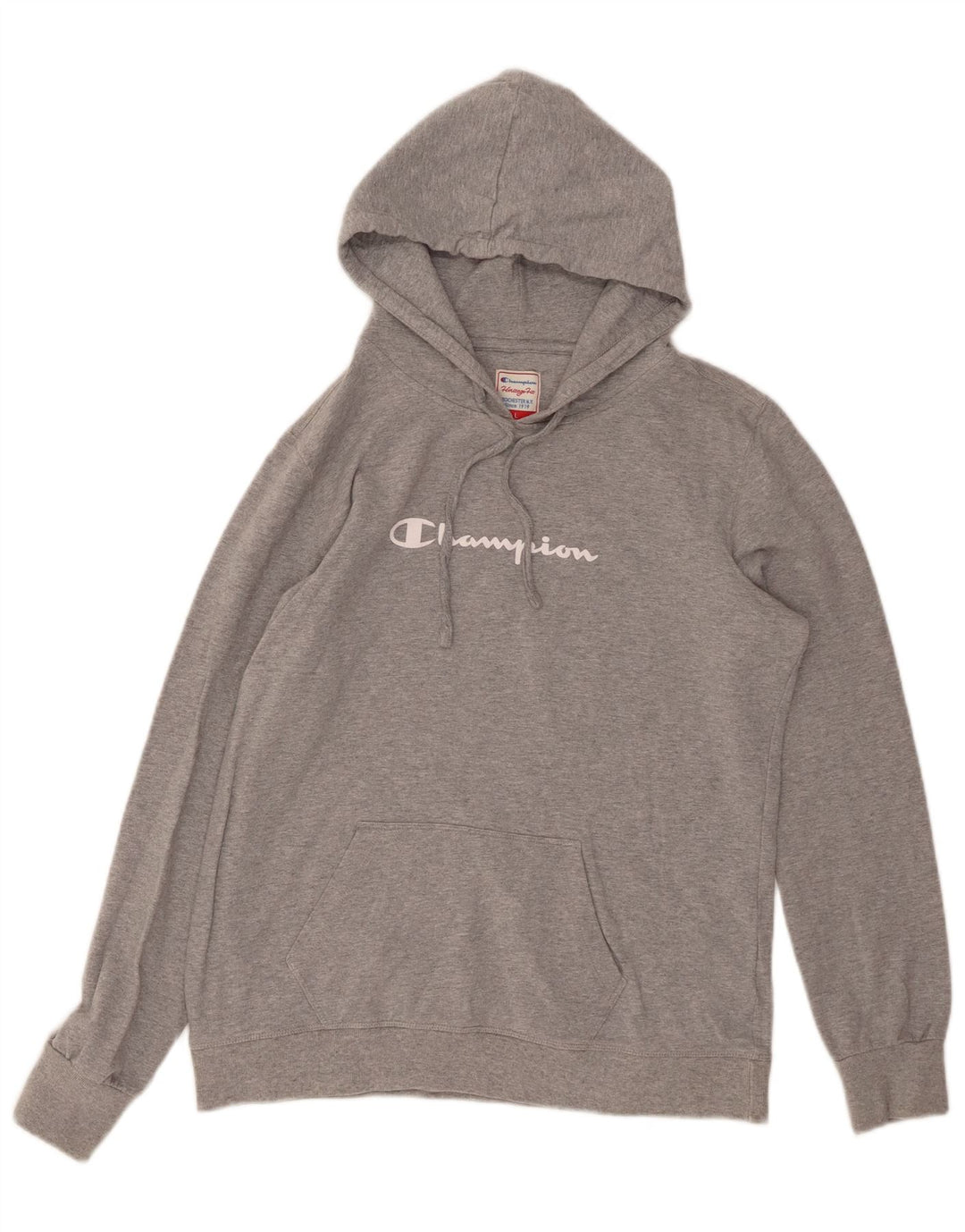 CHAMPION Damen Heritage Fit Graphic Hoodie Pullover UK 14 Large Grau