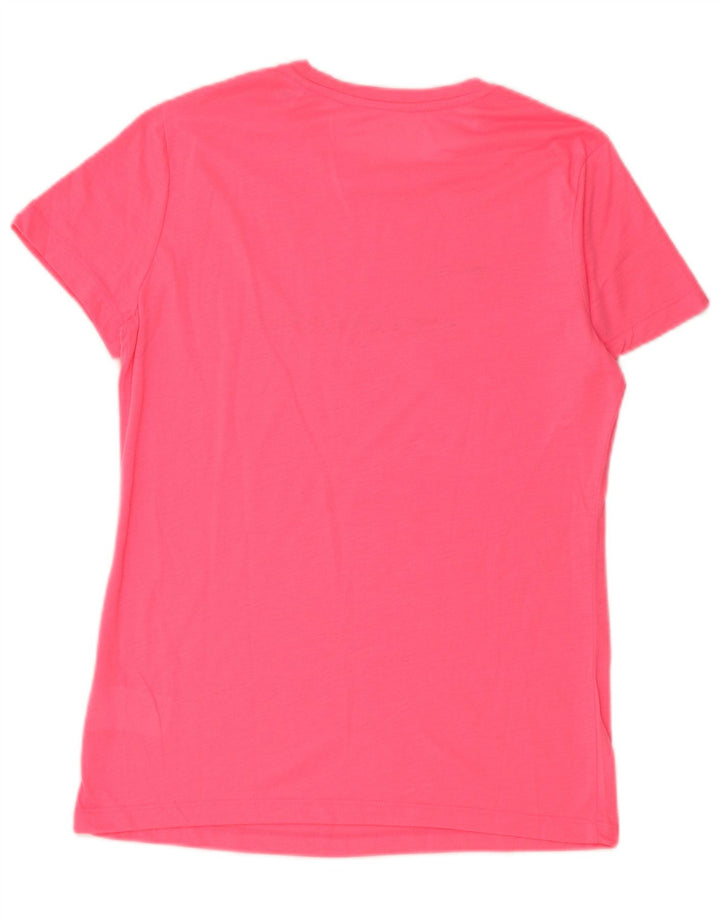 REEBOK Damen Grafik T-Shirt Top UK 16/18 Large Rosa Polyester